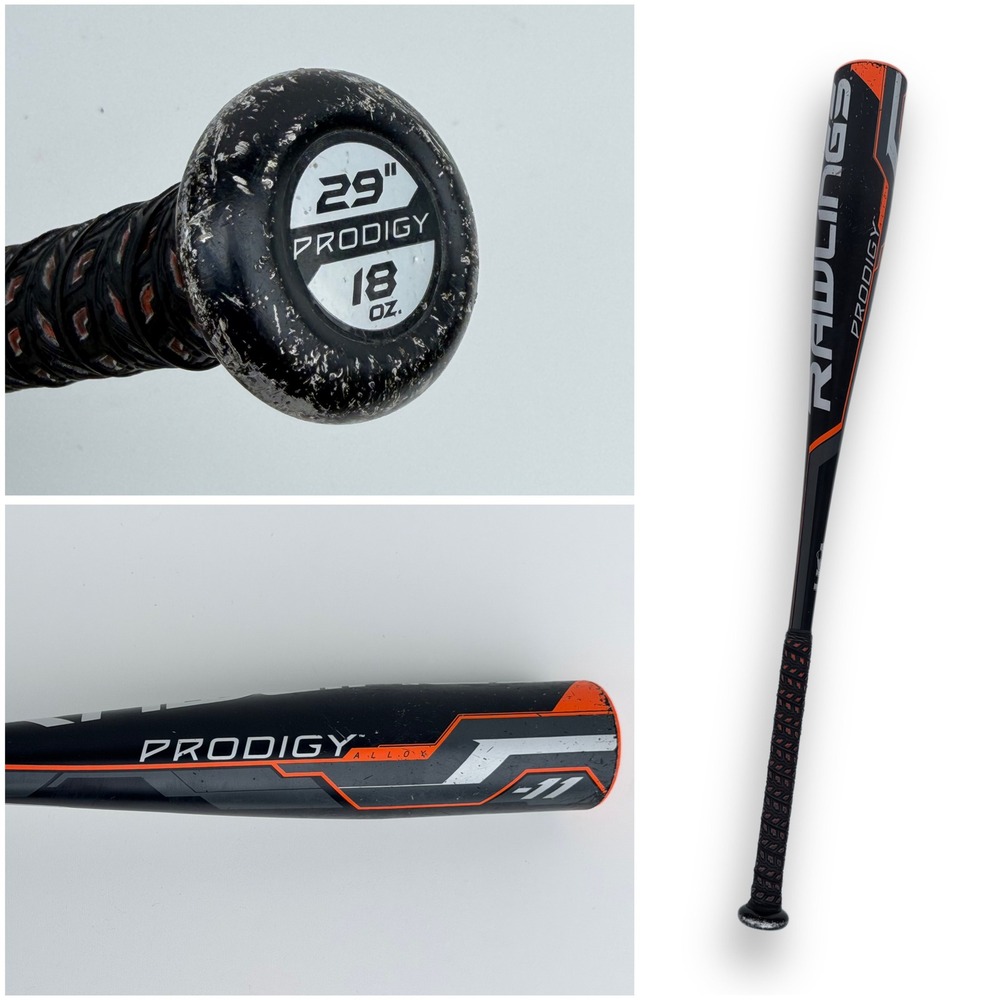 Rawlings Prodigy Alloy USA Youth Baseball Bat 29" 19oz -11 Drop Black/Orange